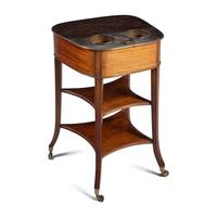 An Edwardian Brass Banded Mahogany Wine Table