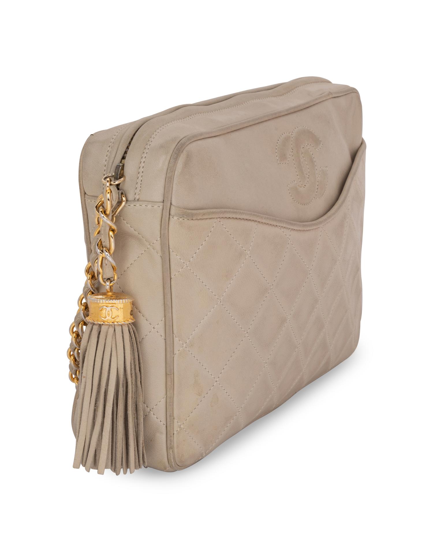 Chanel Cream Leather Camera Bag, 1986-1988