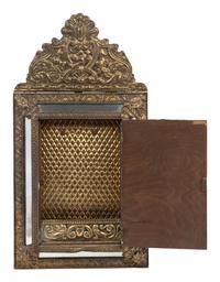 Four Dutch Baroque Style Pressed Brass Mirrors