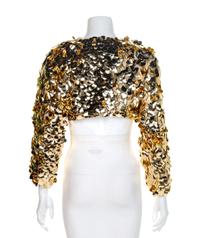 Jenny Packham Gold Paillette Sequin Bolero, 1960-70s Size label: 8