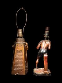 A Group of Two Vintage Joe Louis Figural Lamps,