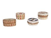 Northeastern or Great Lakes Quilled Birchbark Boxes
