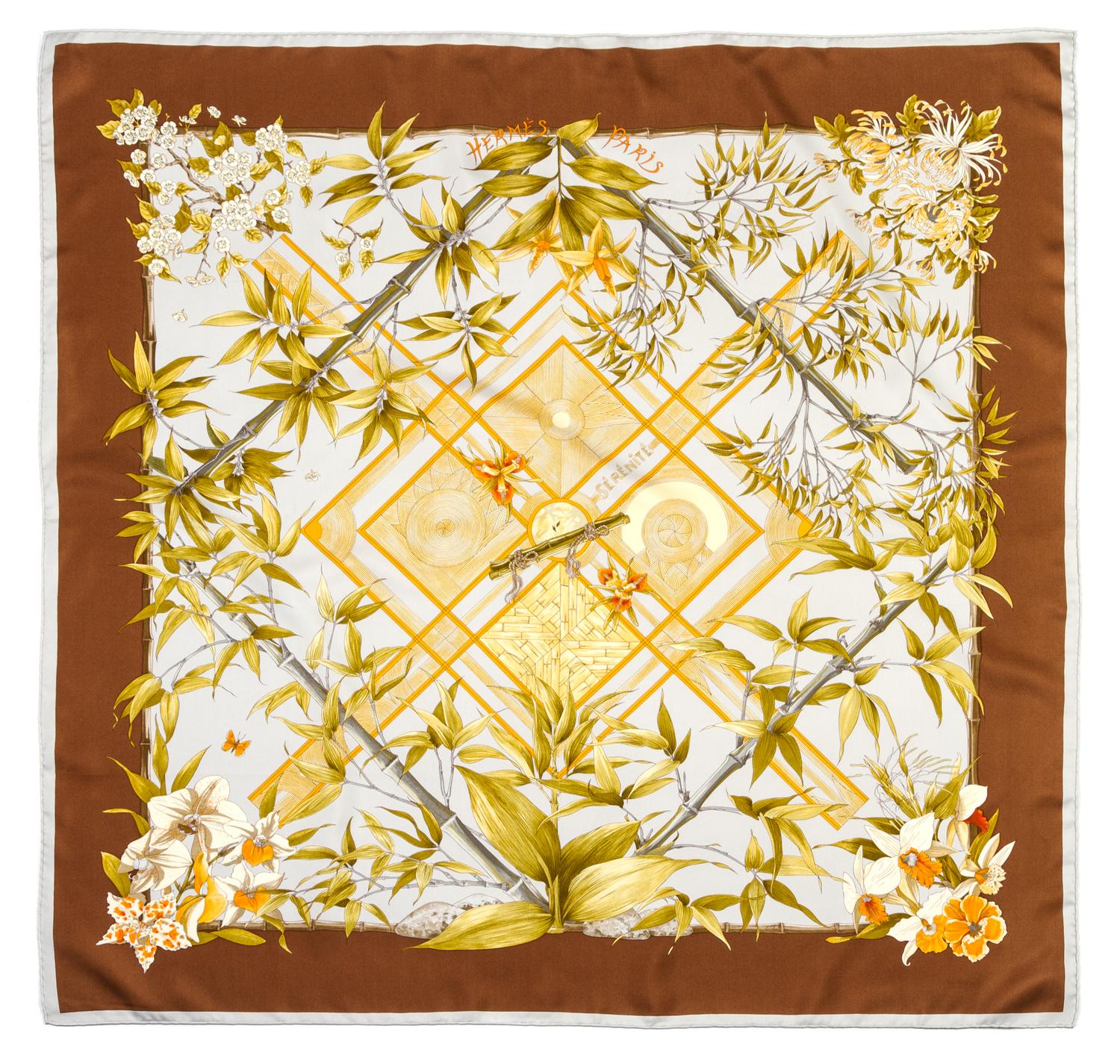 An Hermes Silk Scarf, 35 x 35 inches.