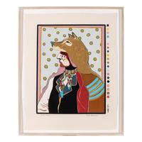 T. C. Cannon (Kiowa/Caddo, 1946-1978) — His Hair Flows like a River (from Memorial Woodcut Suite), 1978