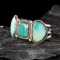 Leo Coriz (Kewa, 1913/1914-1997) — Silver and Turquoise Cuff Bracelet