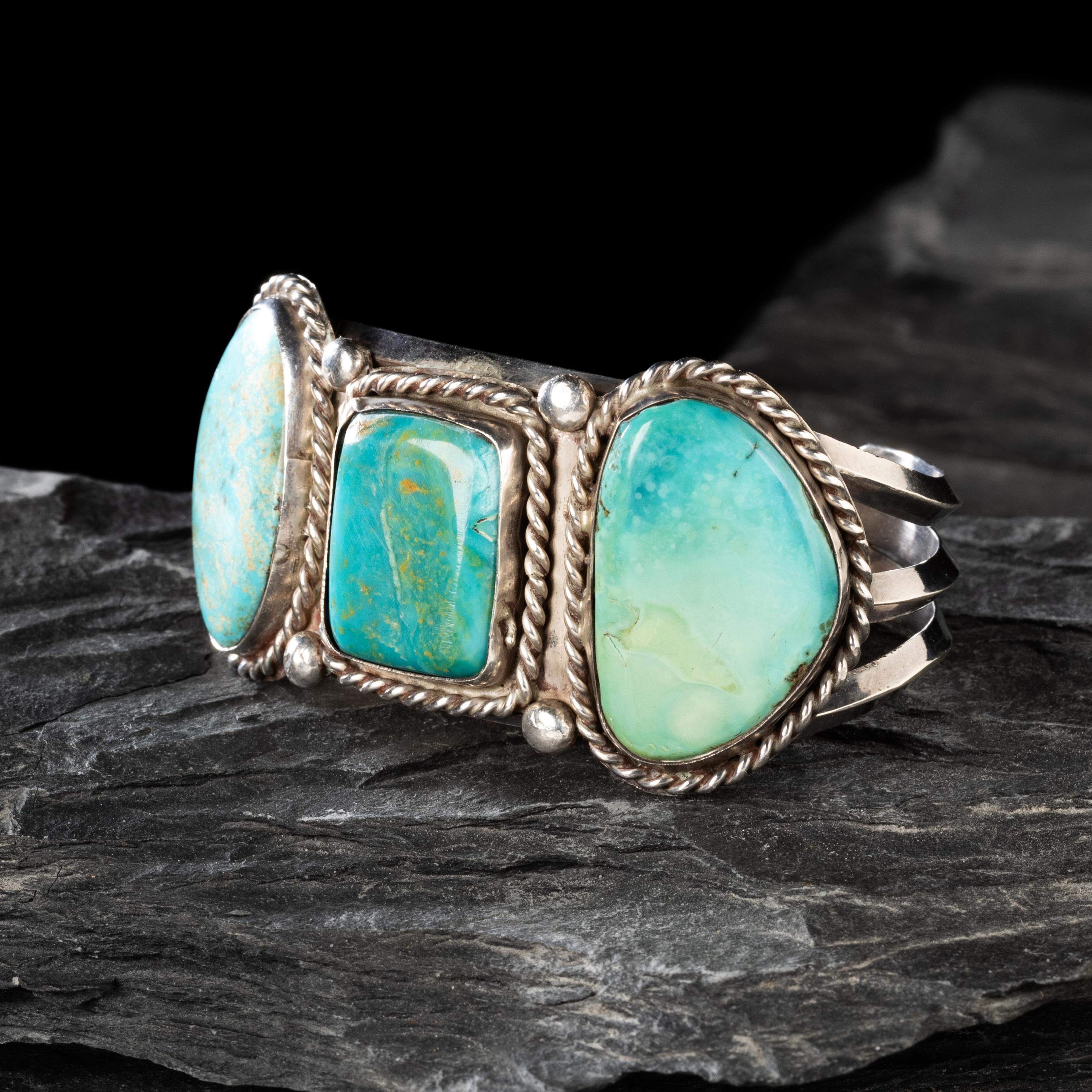 Leo Coriz (Kewa, 1913/1914-1997) — Silver and Turquoise Cuff Bracelet
