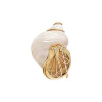 D.K. MALTIN, YELLOW GOLD AND SHELL BROOCH