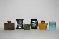 A Group of Six Pottery Vases Height of tallest 8 inches.