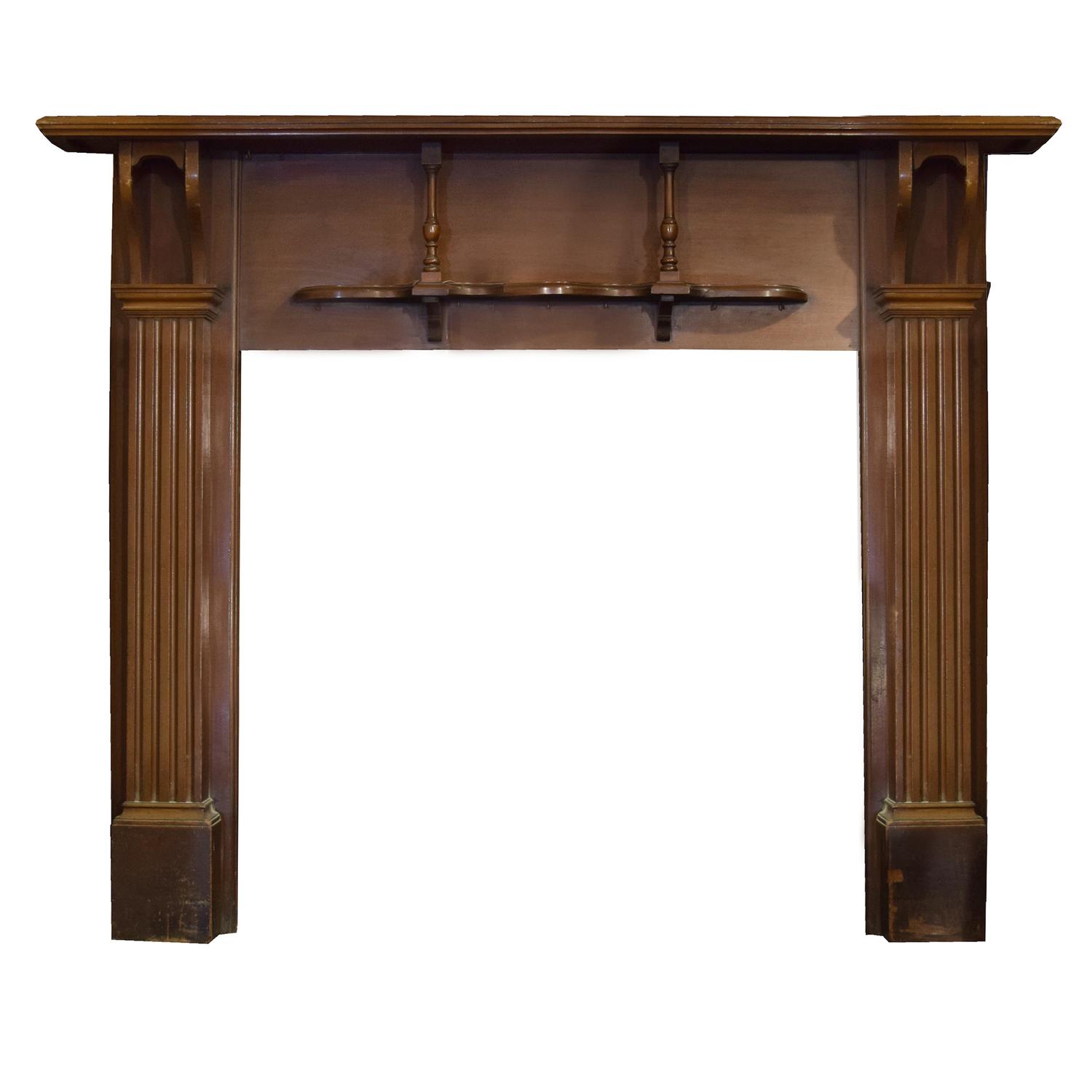 A Mahogany Half Mantel 65" W x 10" D x 55" H — England, Circa 1880