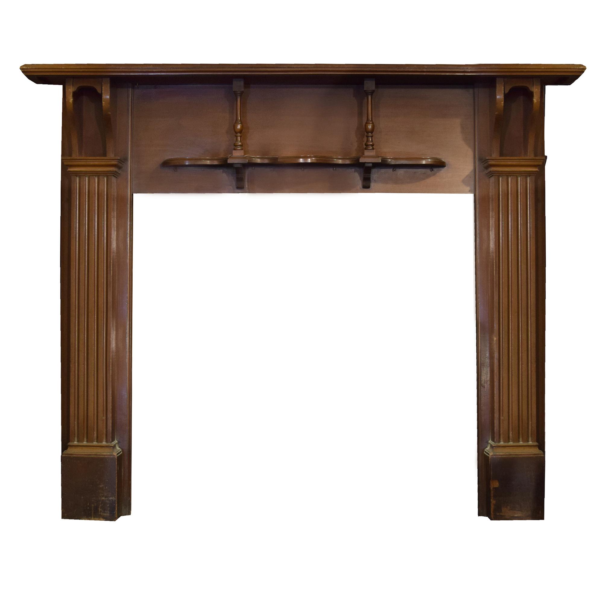 A Mahogany Half Mantel 65" W x 10" D x 55" H — England, Circa 1880