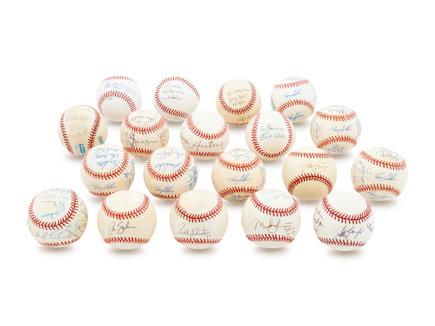 A Group of 19 Los Angeles Angels Signed Baseballs,