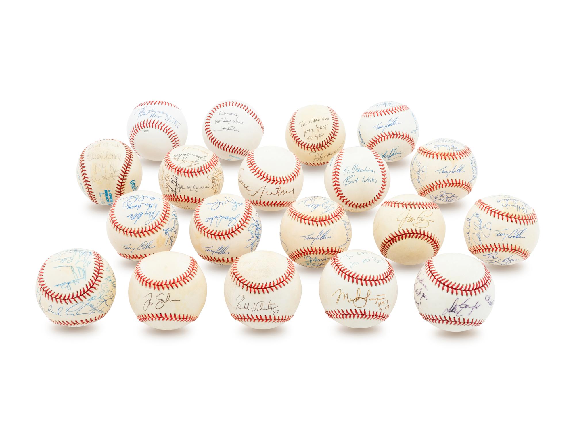 A Group of 19 Los Angeles Angels Signed Baseballs,