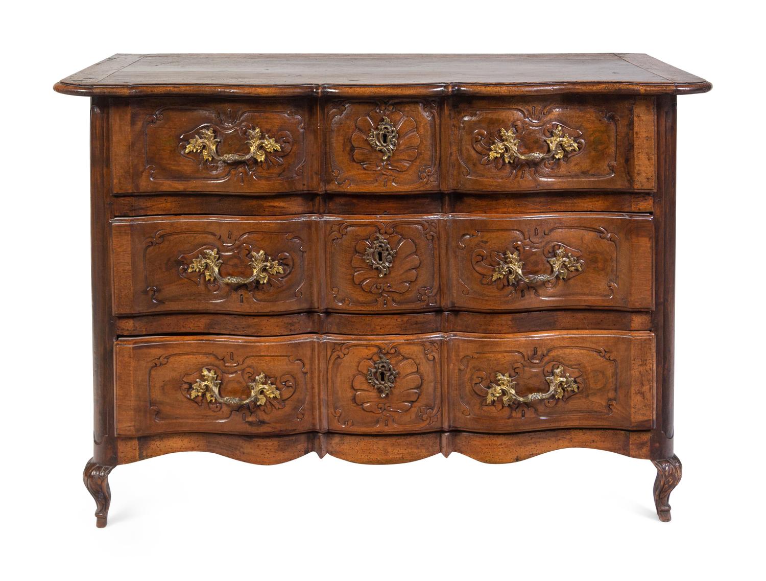 A Provincial Louis XV Walnut Commode