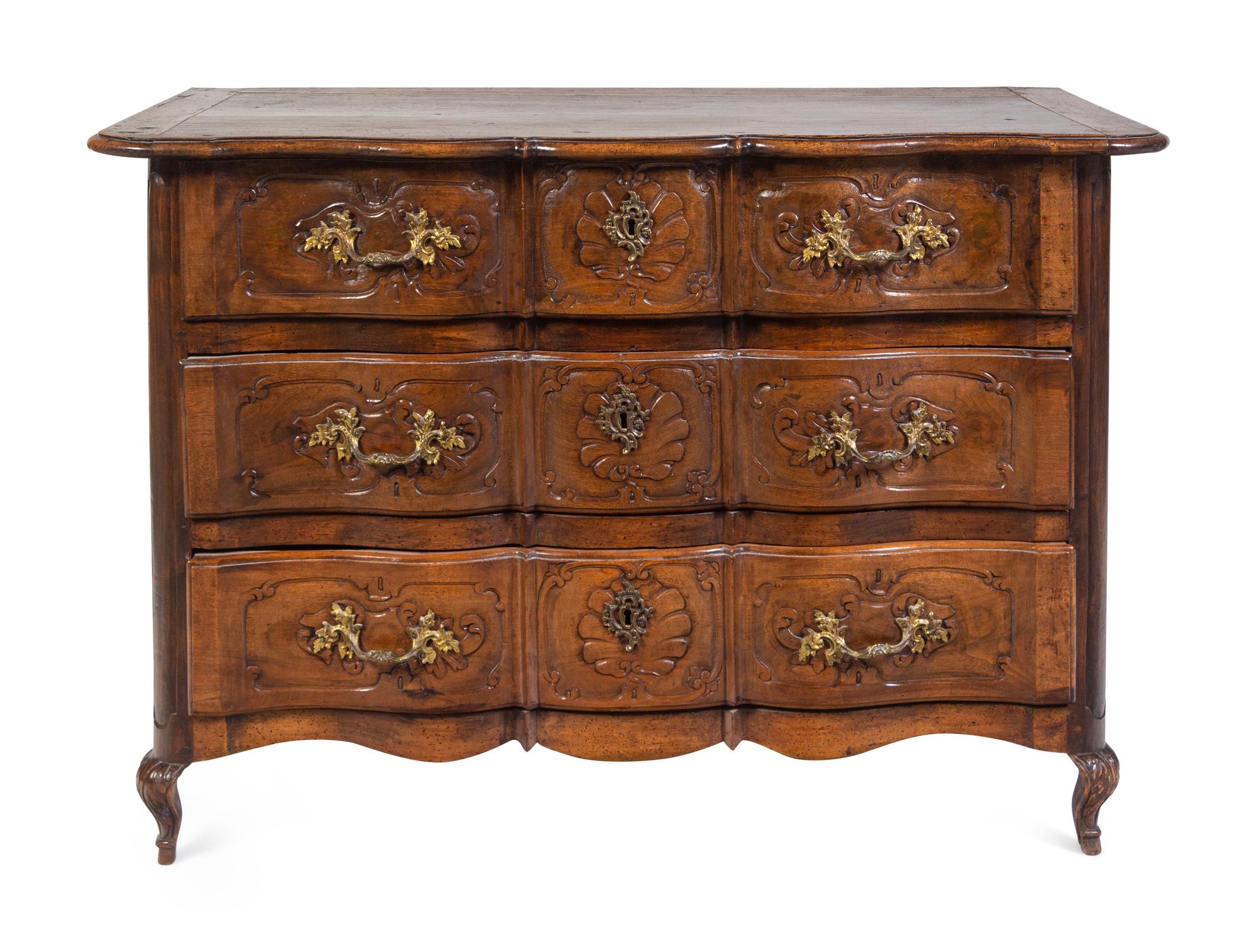 A Provincial Louis XV Walnut Commode