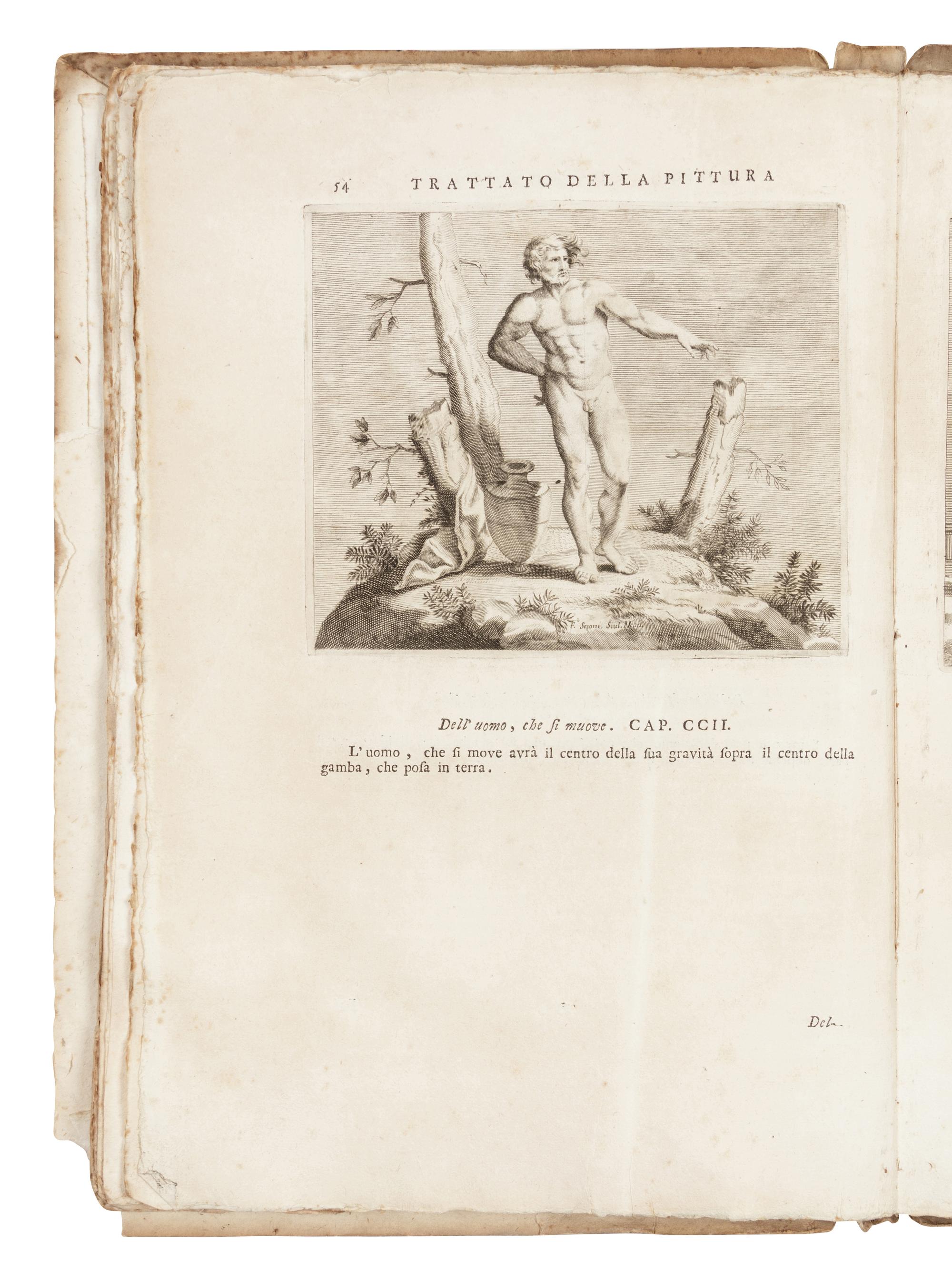 DA VINCI, Leonardo (1452-1519). Trattato Della Pittura...si sono giunti Tre Libri della Pittura, ed il Trattato della Statua di Leon Battista Alberti, colla Vita del medesimo . Naples: Francesco Ricciardo for Niccola & Vincenzo Rispoli, 1733.