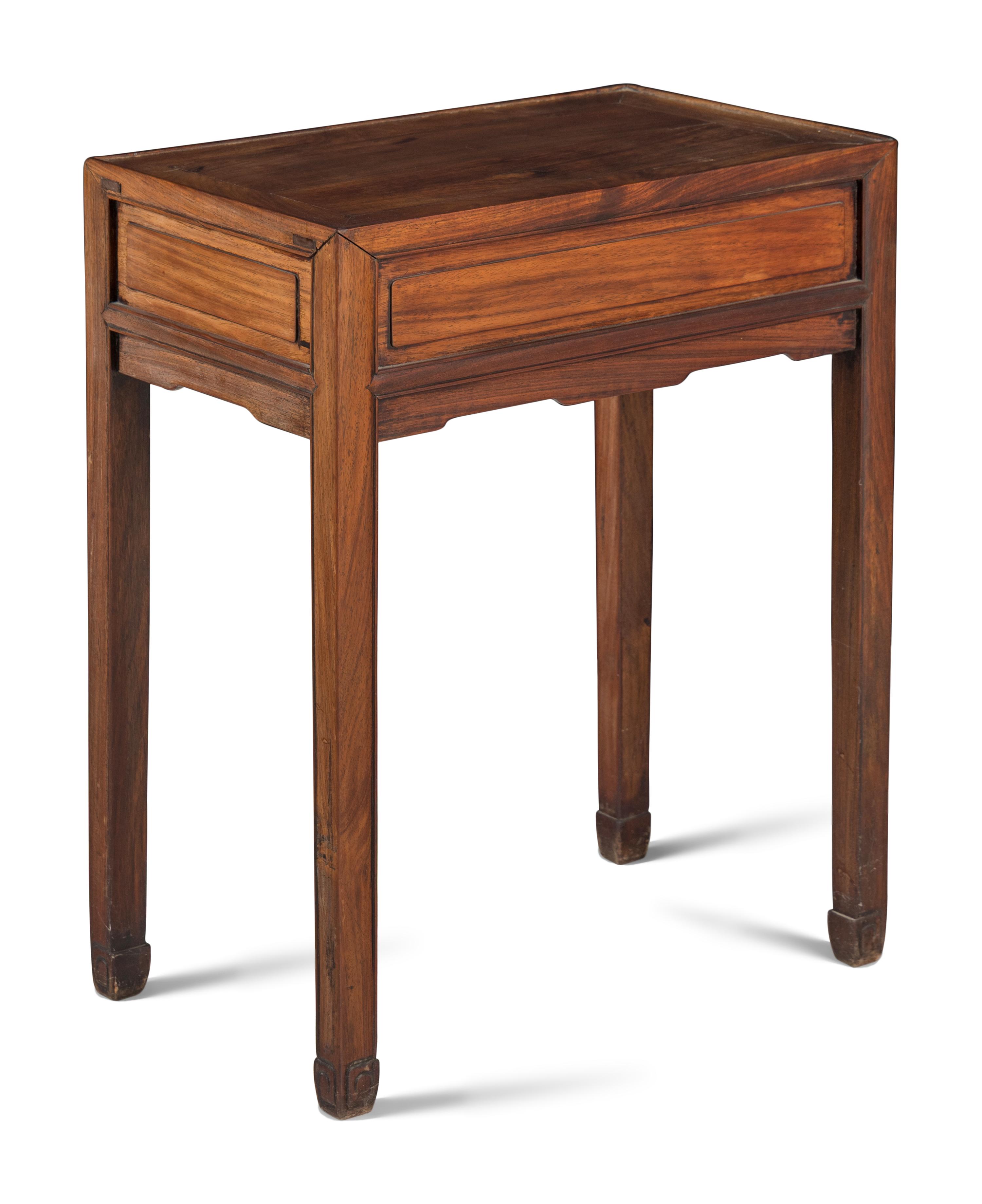 A Chinese Huanghuali and Mixed Hardwood Side Table, Early-Mid 20th Century 近代 黃花梨及硬木邊桌