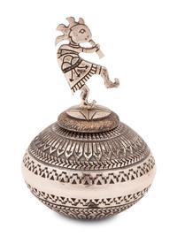 Miniature Sterling Silver Jar, with Kokopelli Lid