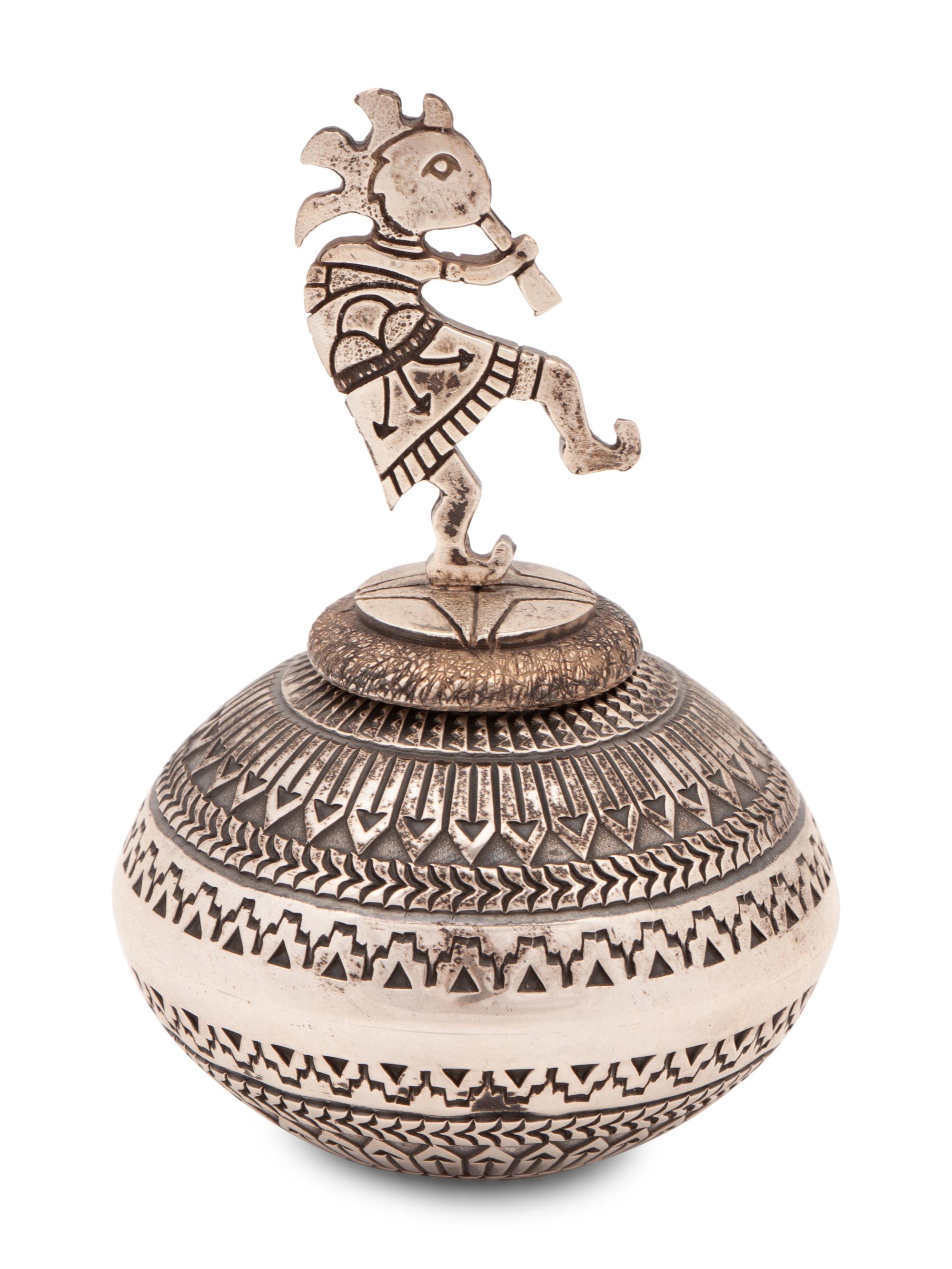 Miniature Sterling Silver Jar, with Kokopelli Lid