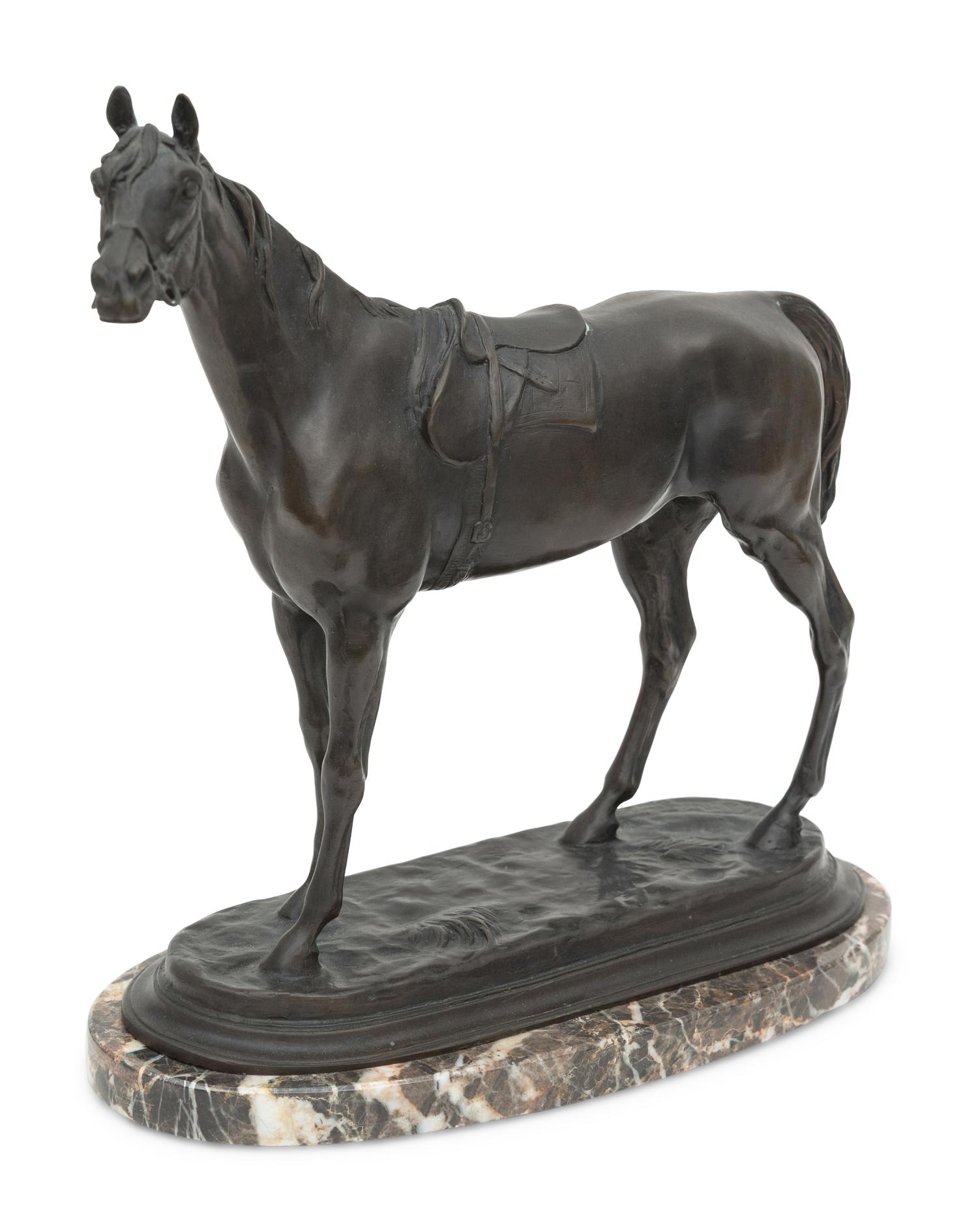 A Bronze Equine Sculpture After Jules Moigniez (French, 1835-1894)