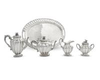 A Mexican Five-Piece Sterling Silver Tea and Coffee Service, Maciel, 20th Century