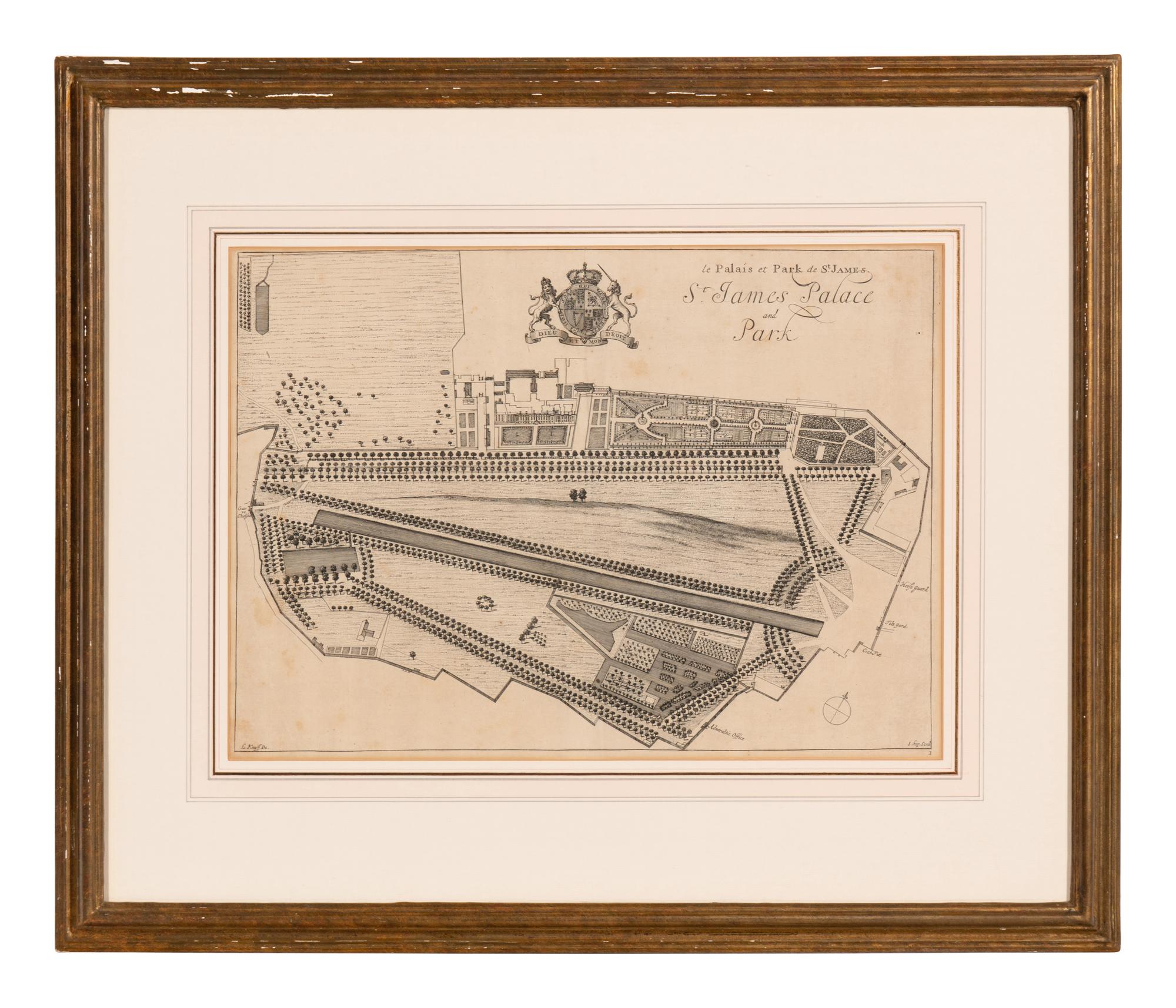 A Set of Ten Topographical Engravings in Giltwood Frames