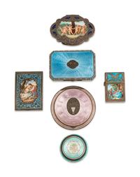 Six Continental Silver and Enamel Boxes — LATE 19TH/EARLY 20TH CENTURY