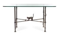 Ilana Goor, (Israeli, b. 1936), console table, depicting a cat chasing a bird, c.1994
