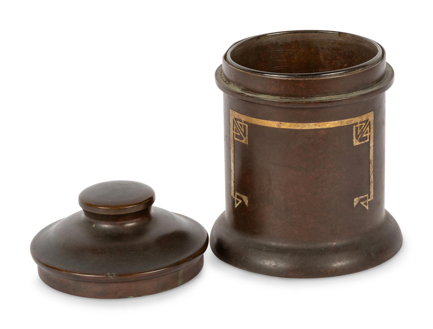 A Heintz Sterling on Bronze Humidor