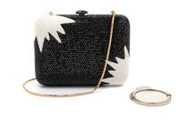 Judith Leiber Black and White Jeweled Clutch,