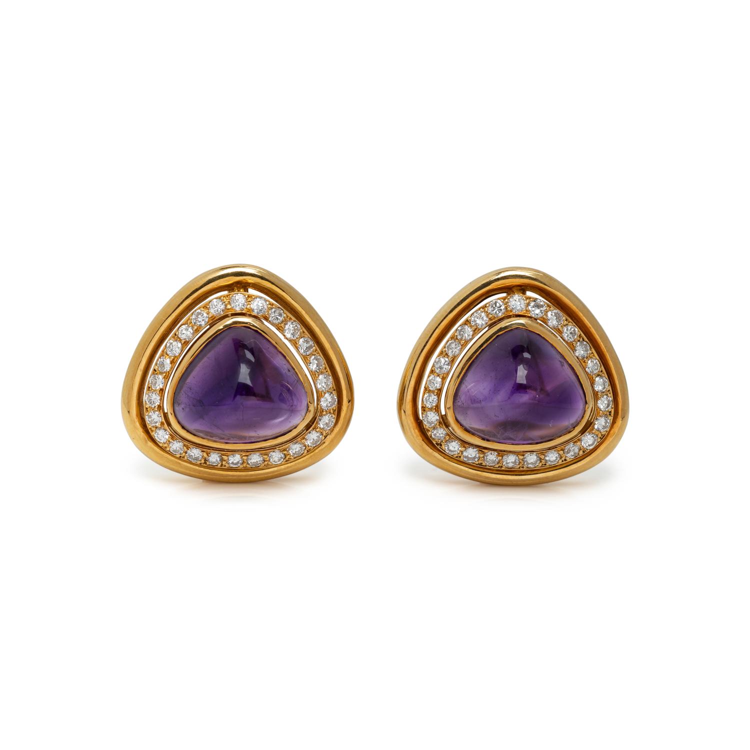 AMETHYST AND DIAMOND EARRINGS