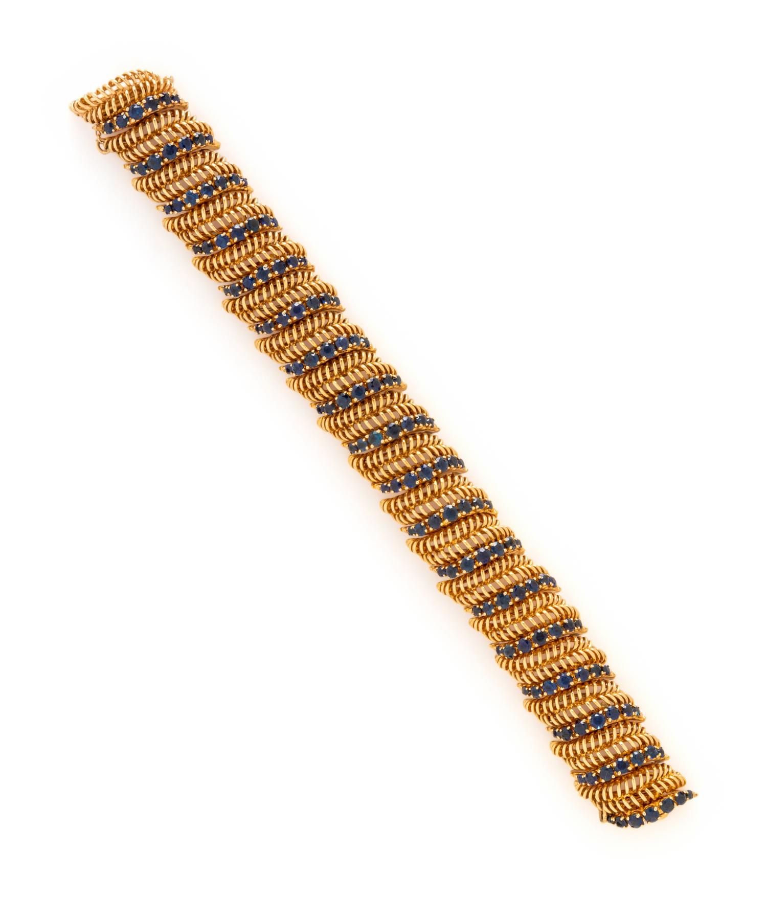 YELLOW GOLD AND SAPPHIRE BRACELET