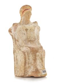 A Greek Terra Cotta Seated Female Figure
