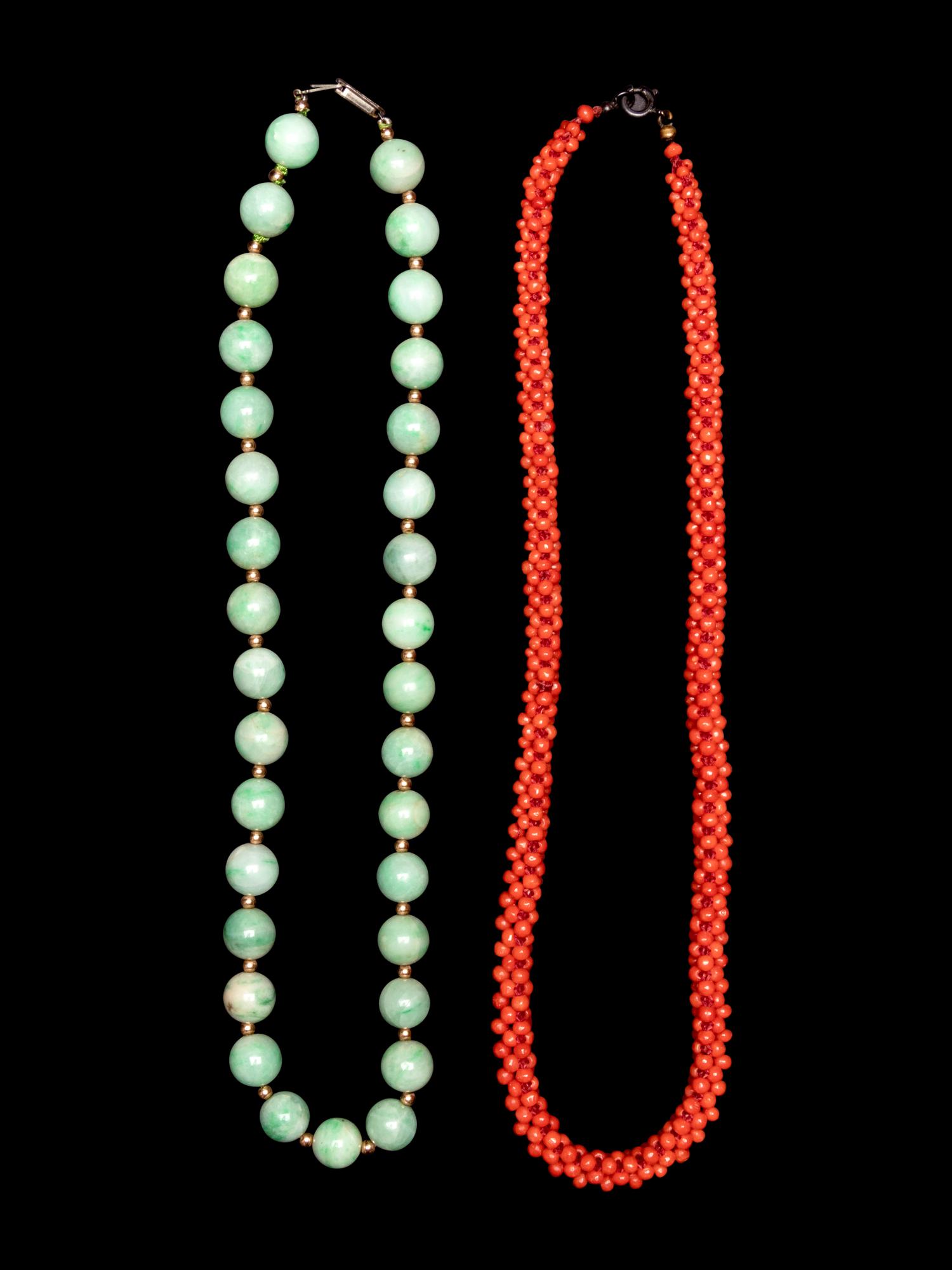 Two Chinese Beaded Necklaces