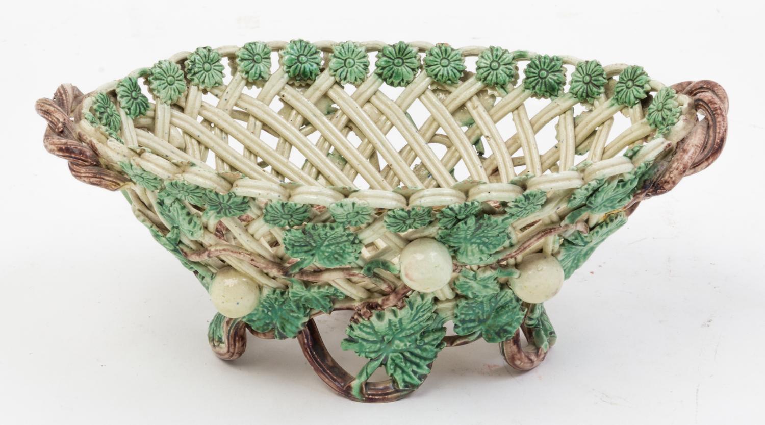 Two Majolica Wall Pockets Length of wall pocket 10 inches.