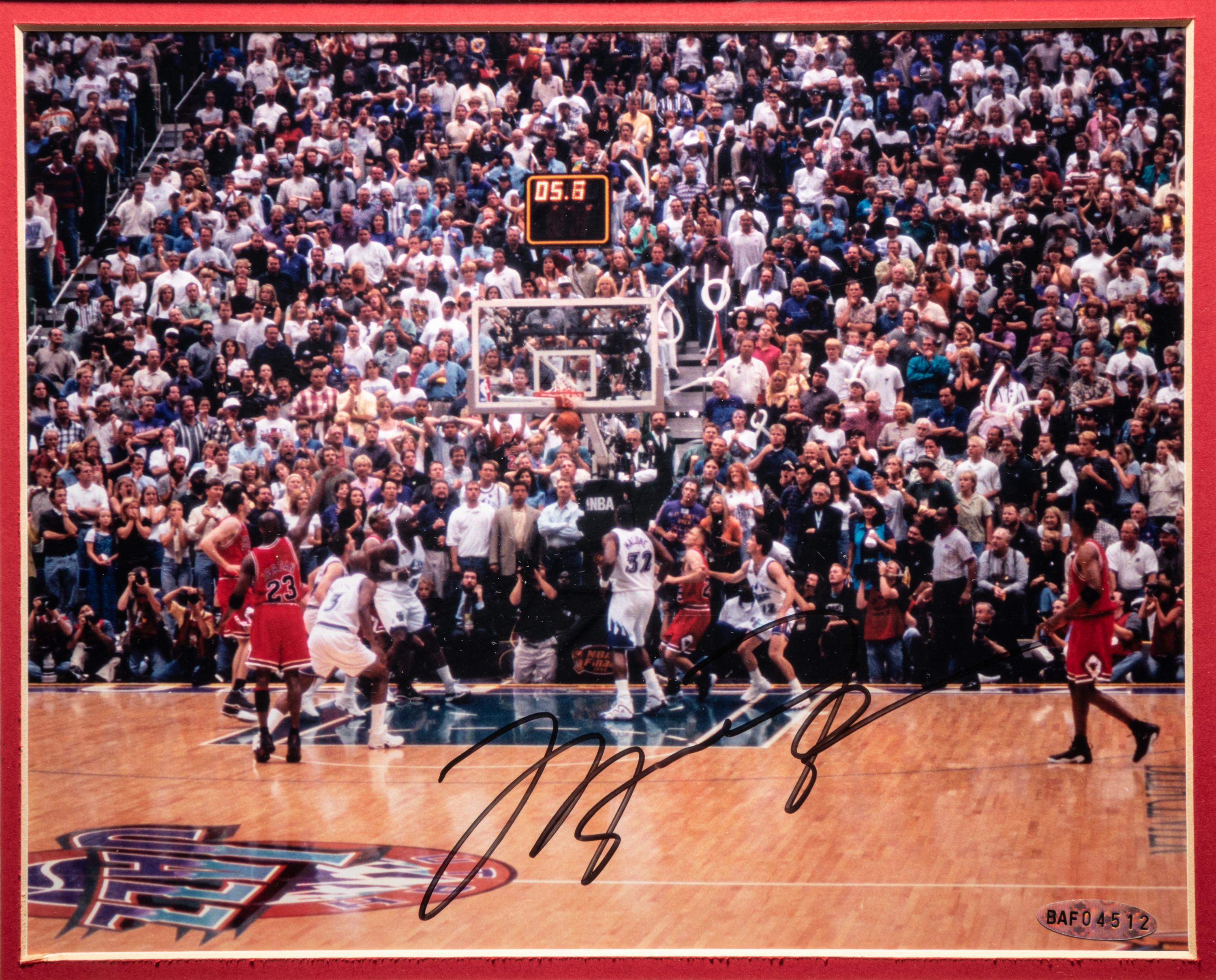 A Michael Jordan Signed Autograph Chicago Bulls "Last Shot" Photograph (Upper Deck Authenticated)