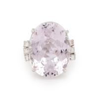 KUNZITE AND DIAMOND RING