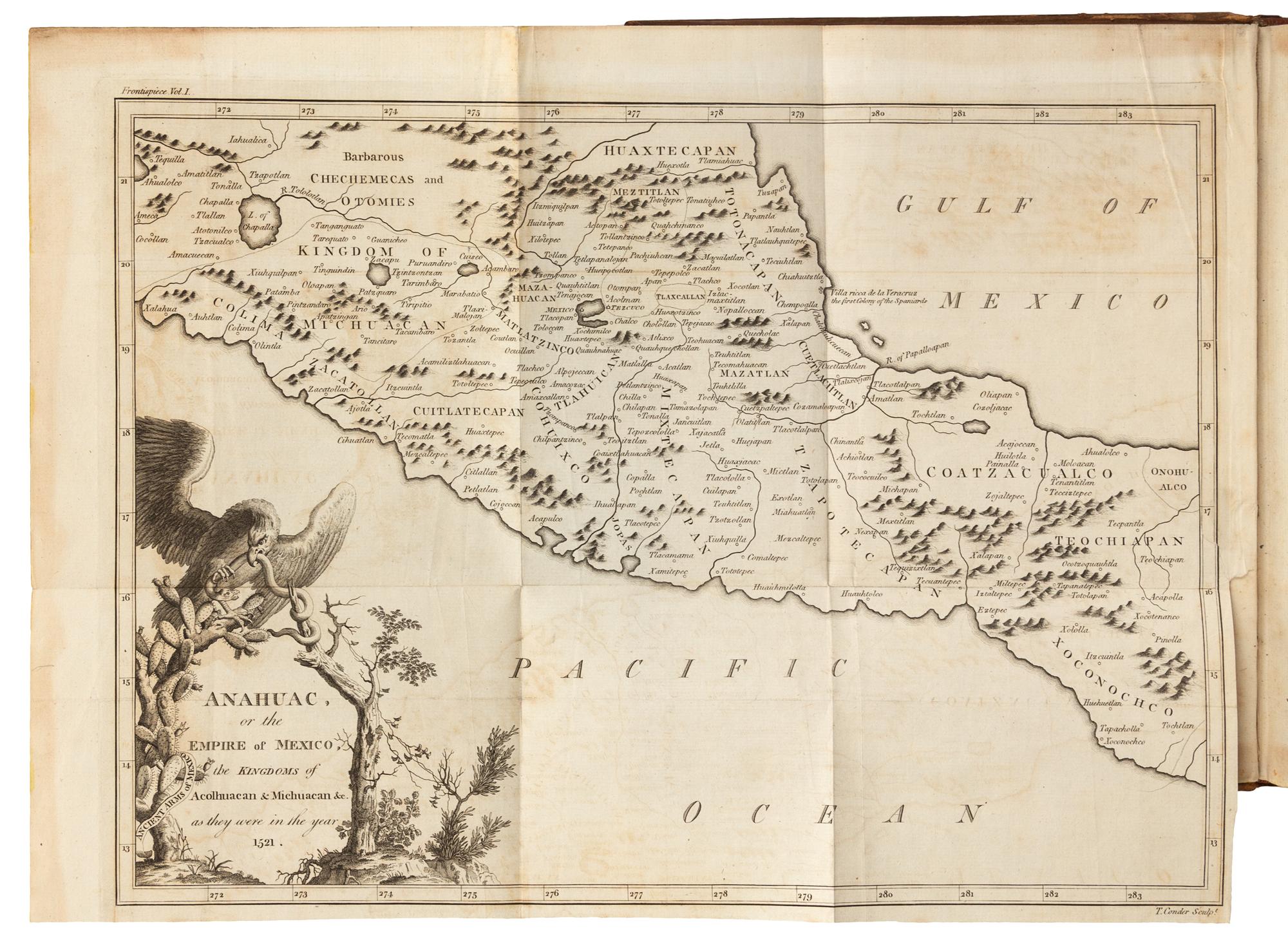 CLAVIGERO, Francisco Saverio (1731-1787). The History of Mexico. Collected from Spanish and Mexican Historians.... London: for G. G. J. and J. Robinson, 1787.