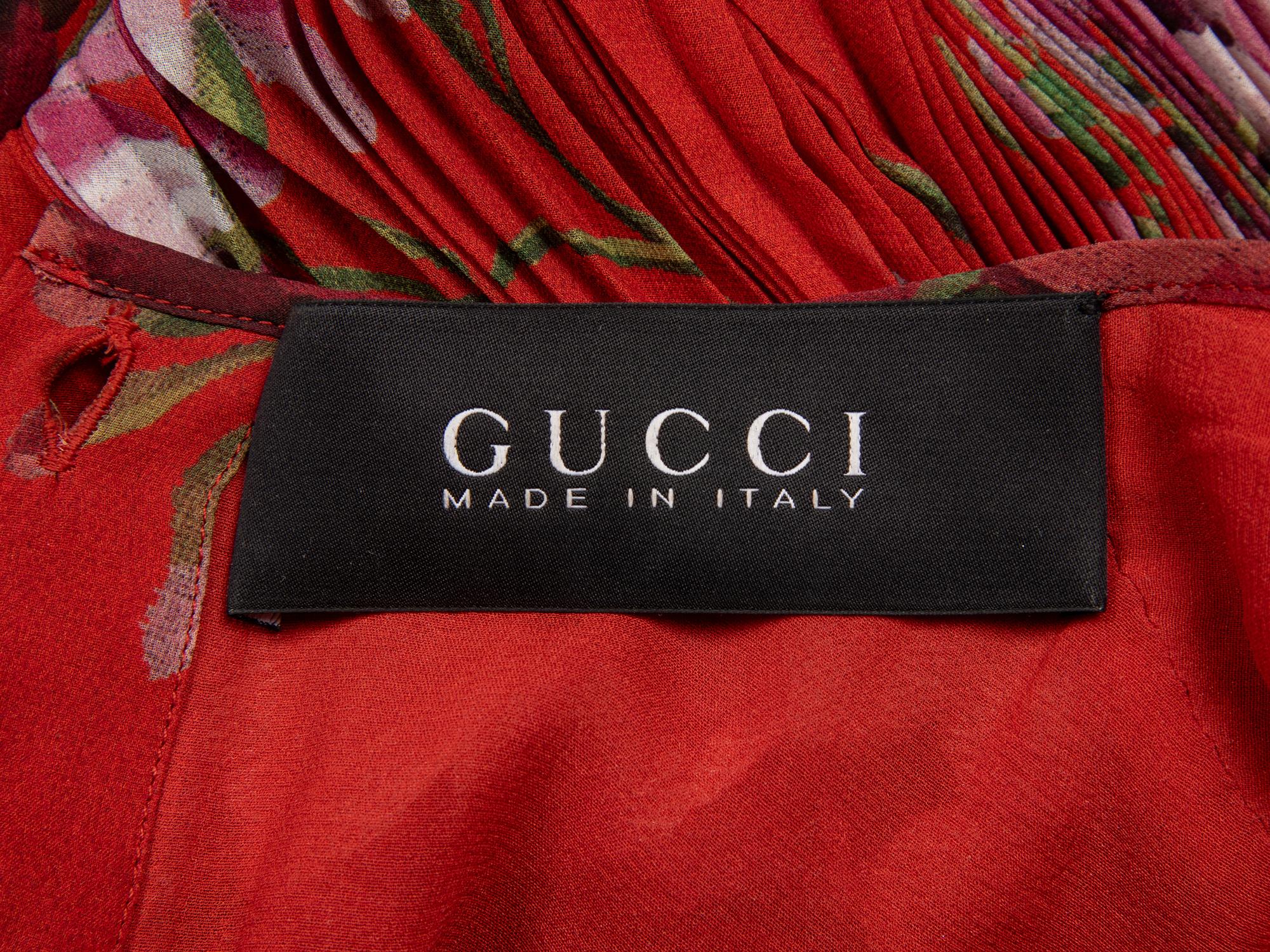 GUCCI, FLORAL-PRINT SILK MINIDRESS