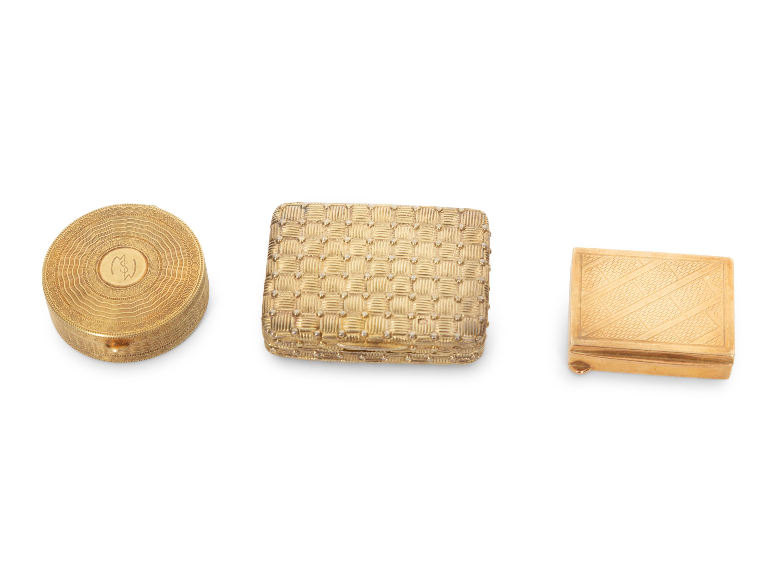 Three Small Gold Boxes