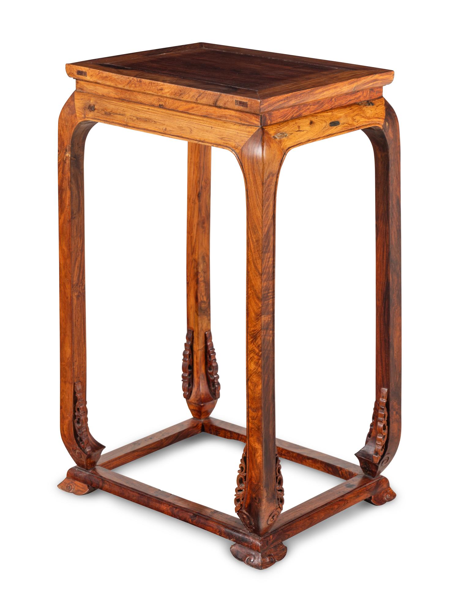 A Chinese Hardwood Side Stand, Fangji, Possibly Huanghuali, 20th Century 近代 或爲黃花梨方几