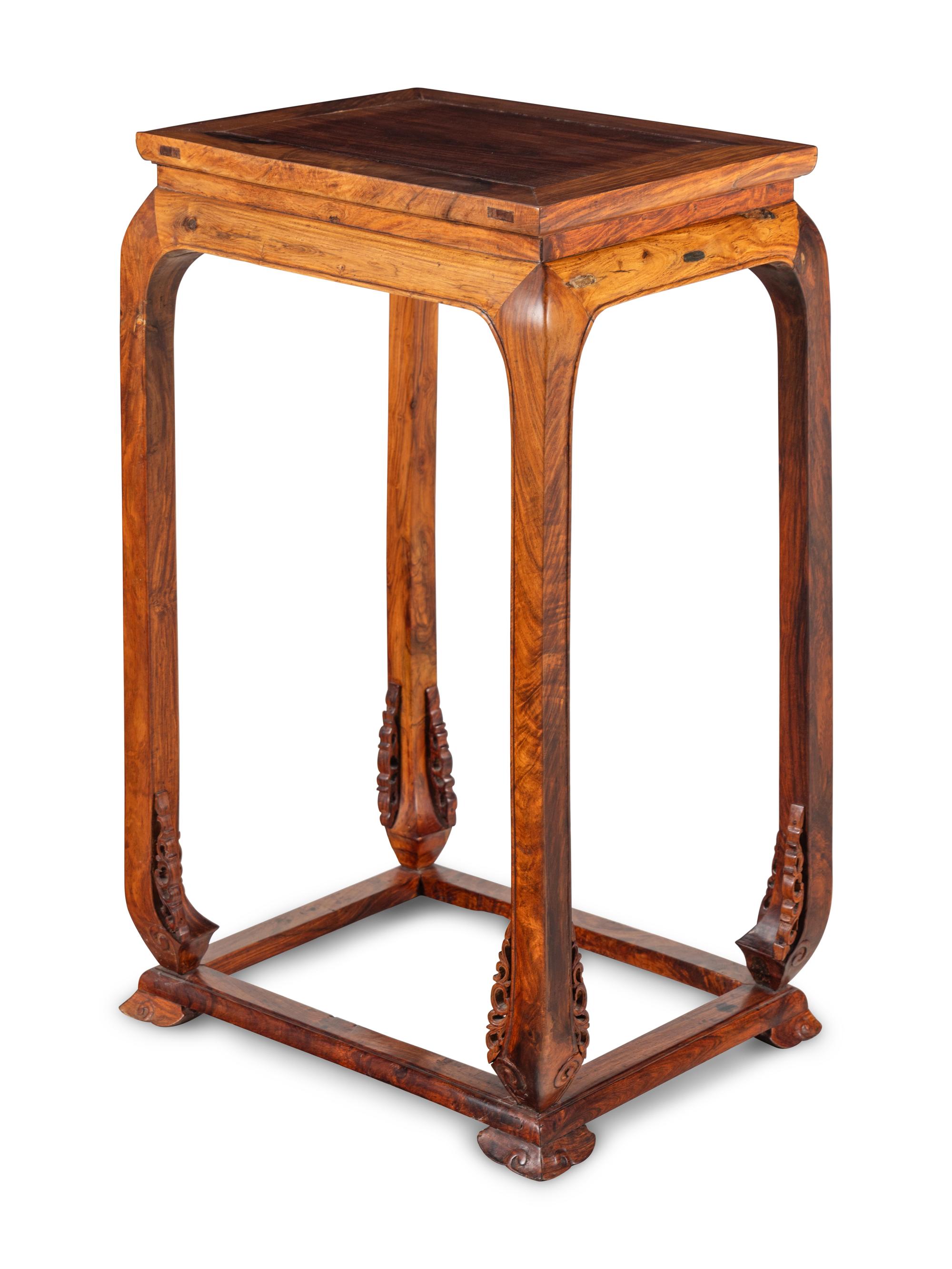 A Chinese Hardwood Side Stand, Fangji, Possibly Huanghuali, 20th Century 近代 或爲黃花梨方几