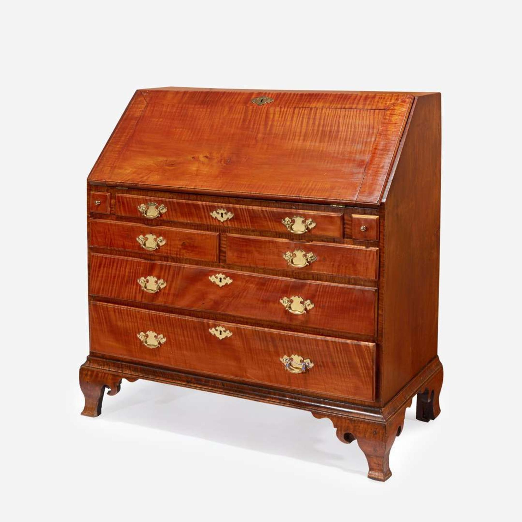 A Chippendale figured maple slant-front desk Octorara area, Chester County, PA, circa 1775