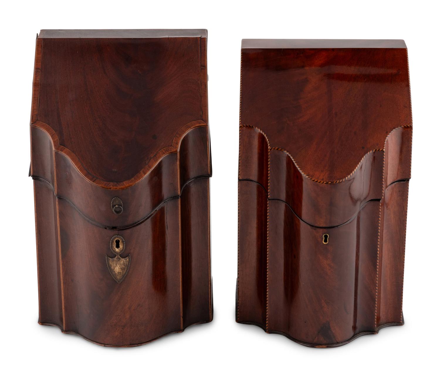 Two George III Mahogany Knife Boxes