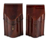 Two George III Mahogany Knife Boxes
