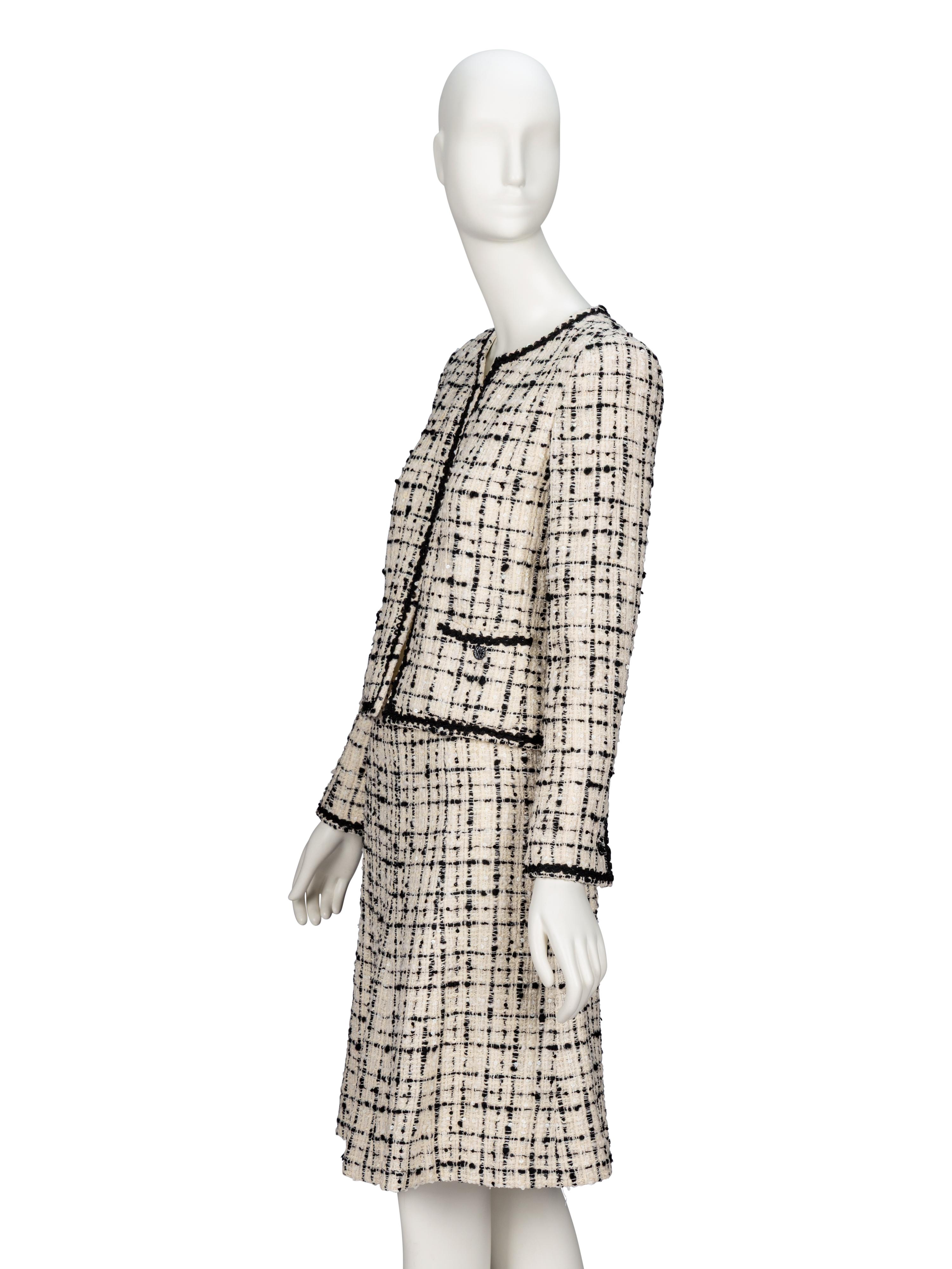 Chanel, Black & White Tweed Skirt Suit