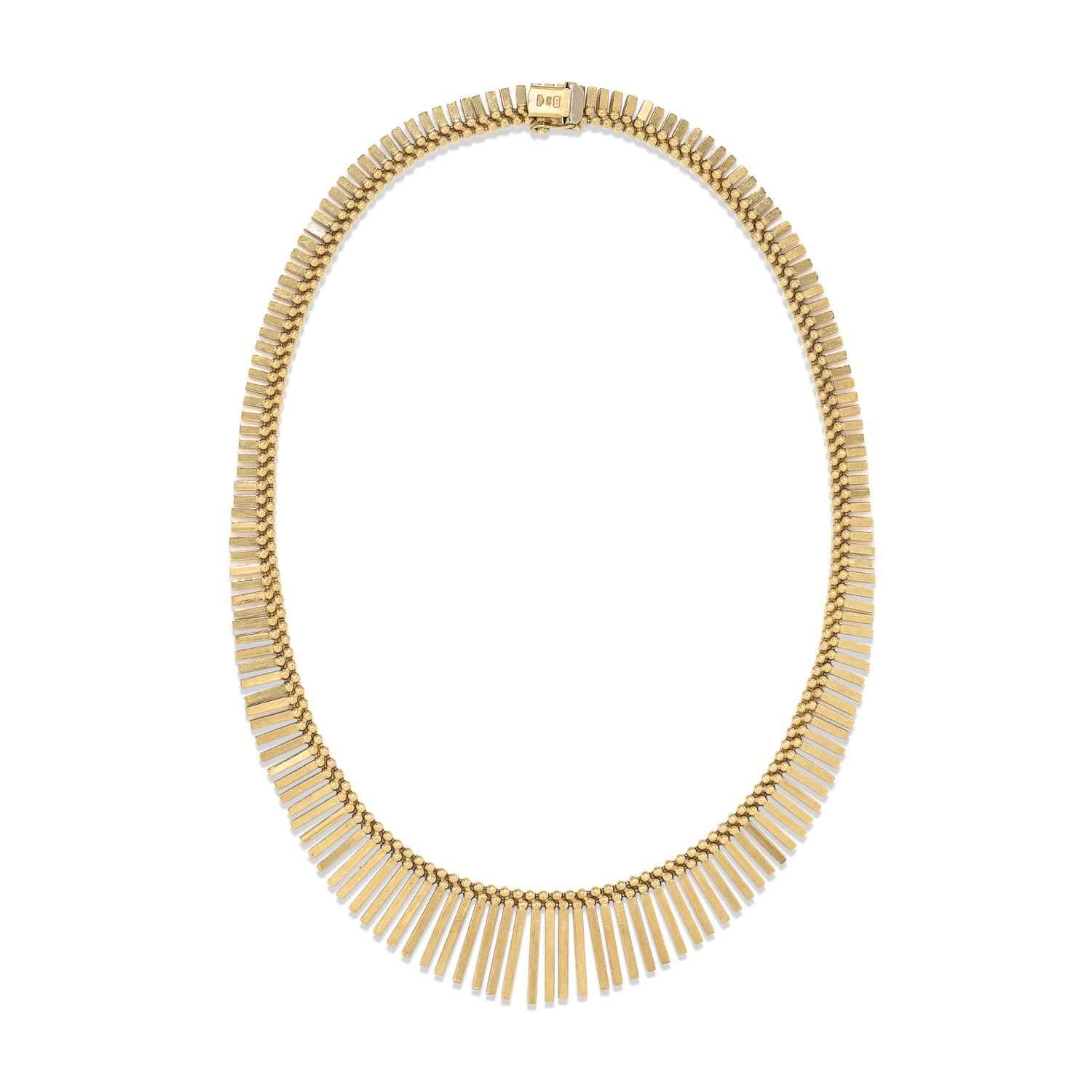YELLOW GOLD FRINGE NECKLACE