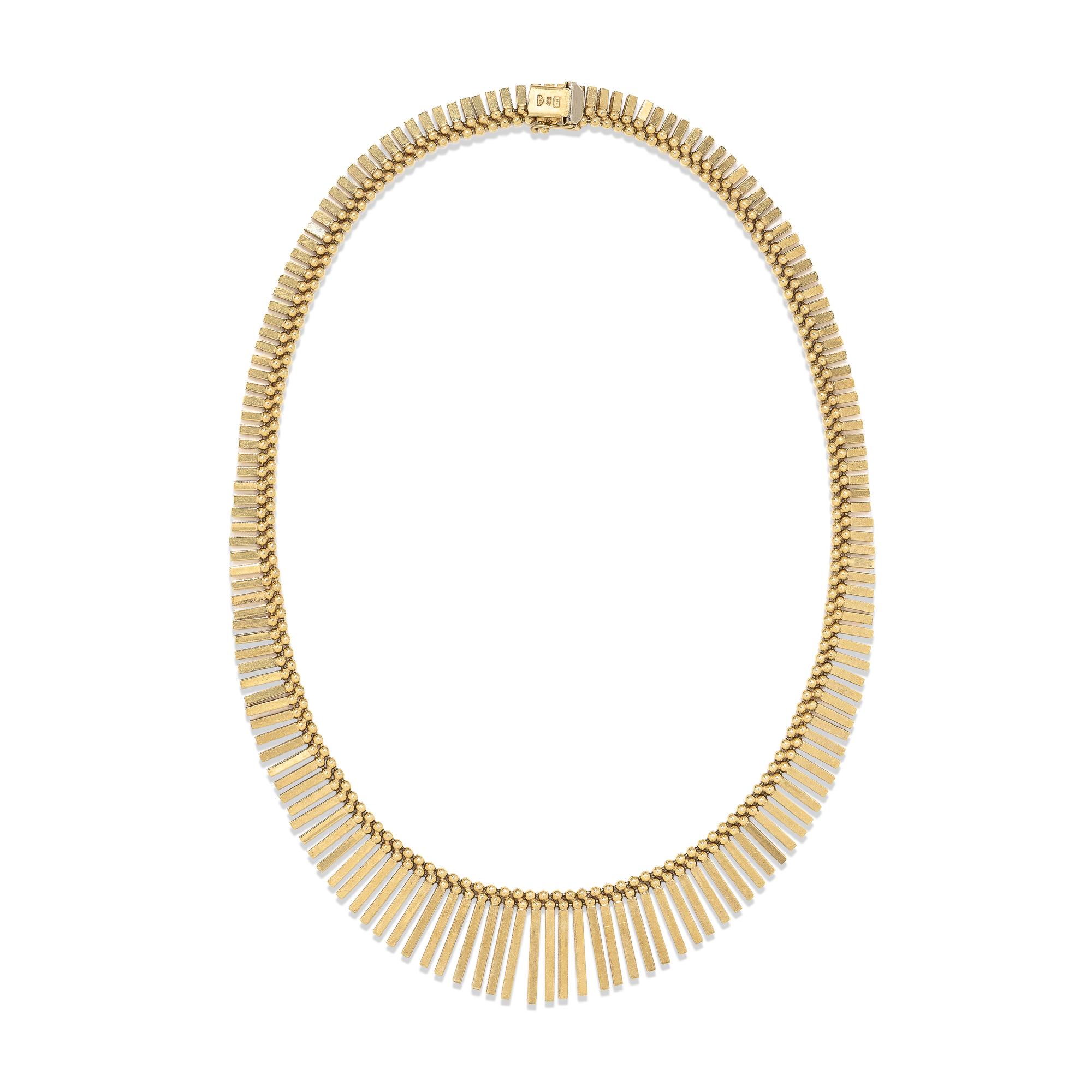 YELLOW GOLD FRINGE NECKLACE