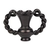 A French Black Glazed Ceramic Two-Handled Vase