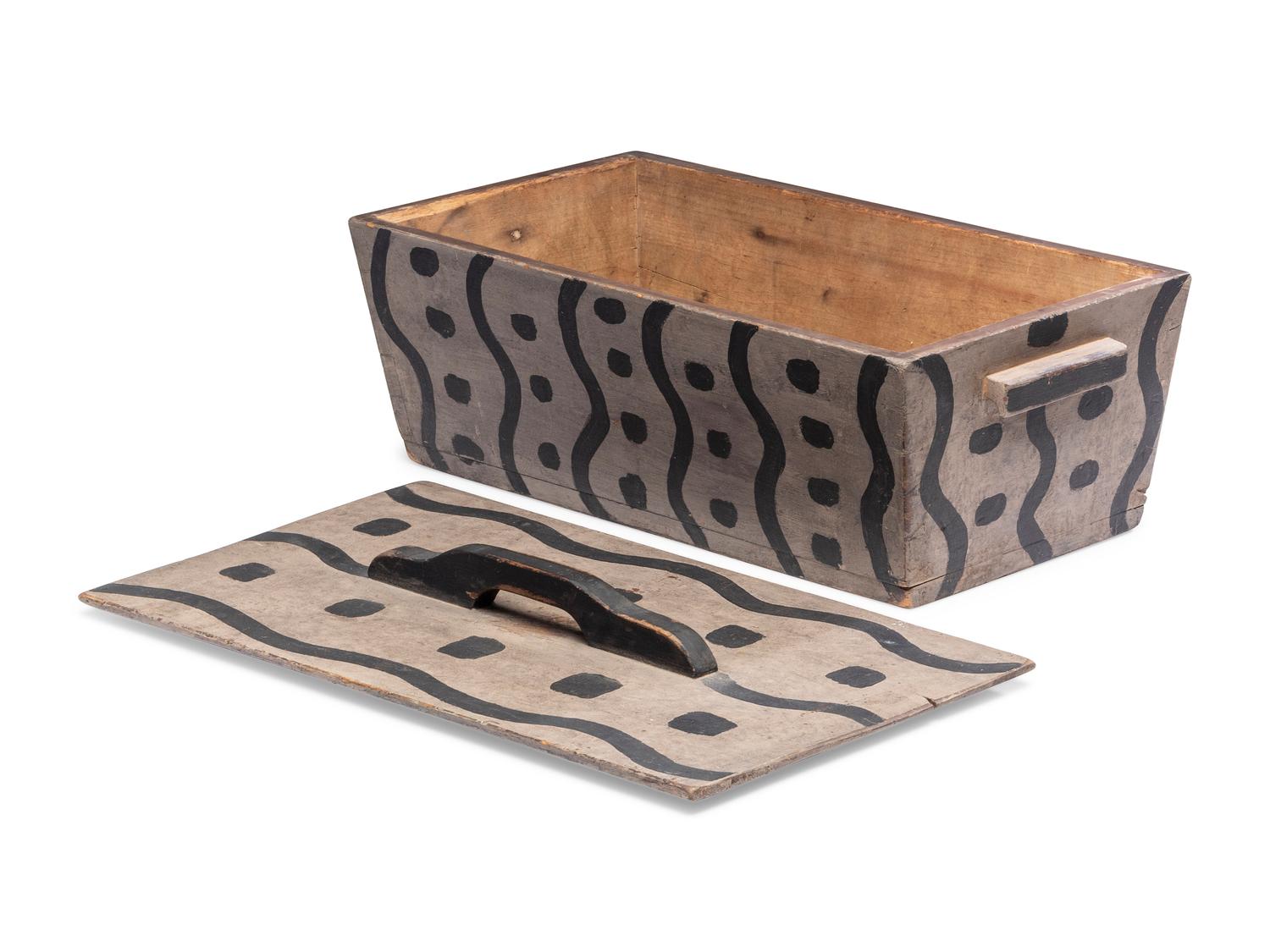 An African American Painted Poplar Covered Dough Box