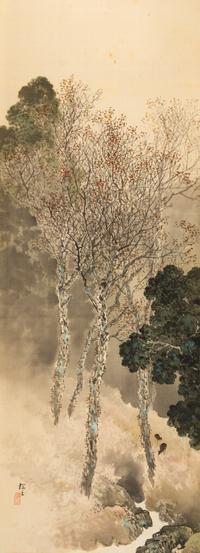A Japanese Ink and Color Painting on Silk